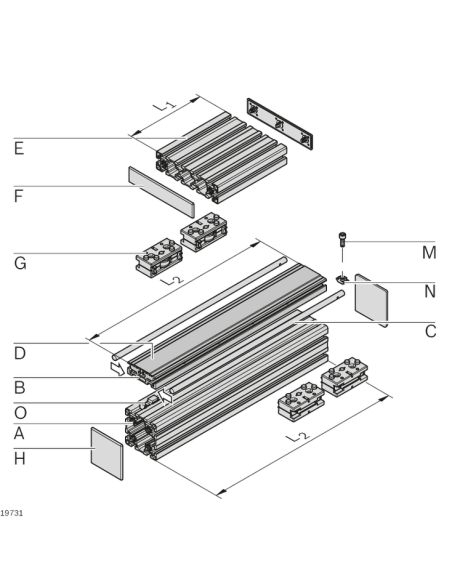 ✅ 3842557946 | PERFIL DE BASTIDOR 22,5X30 20X6070MM | Bosch Rexroth