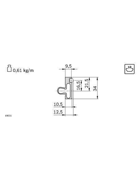 ✅ 3842992925 | PERFIL DE APRIETE LF6C | Bosch Rexroth